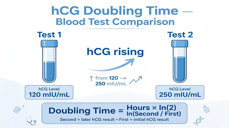 Beta hCG doubling formula doubling time equals hours times ln 2 divided by ln second divided by first