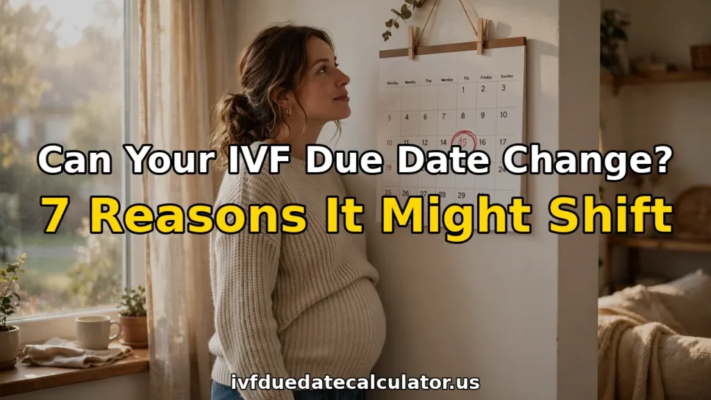 Can IVF due date change - pregnant woman checking a calendar with a circled date