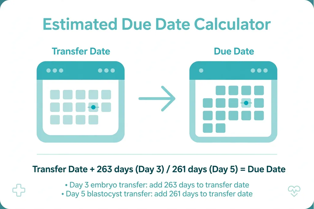 due date based on ivf transfer formula - transfer date plus 266 minus embryo age