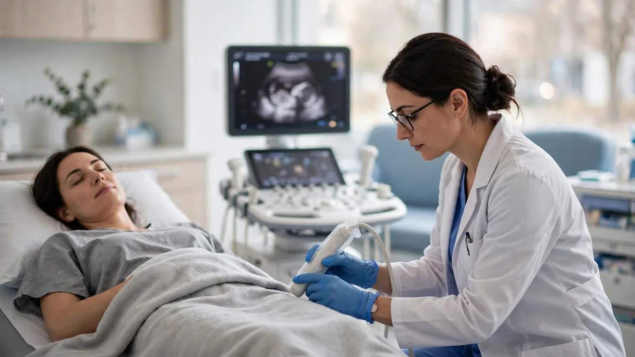 Ultrasound monitoring during a frozen embryo transfer timeline