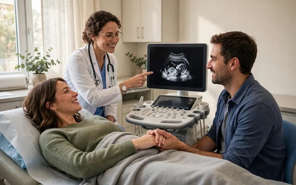 first ultrasound after ivf milestones - gestational sac, yolk sac and heartbeat