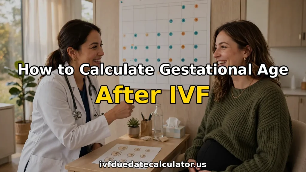 How to calculate gestational age after IVF - doctor explaining the calendar method to a patient