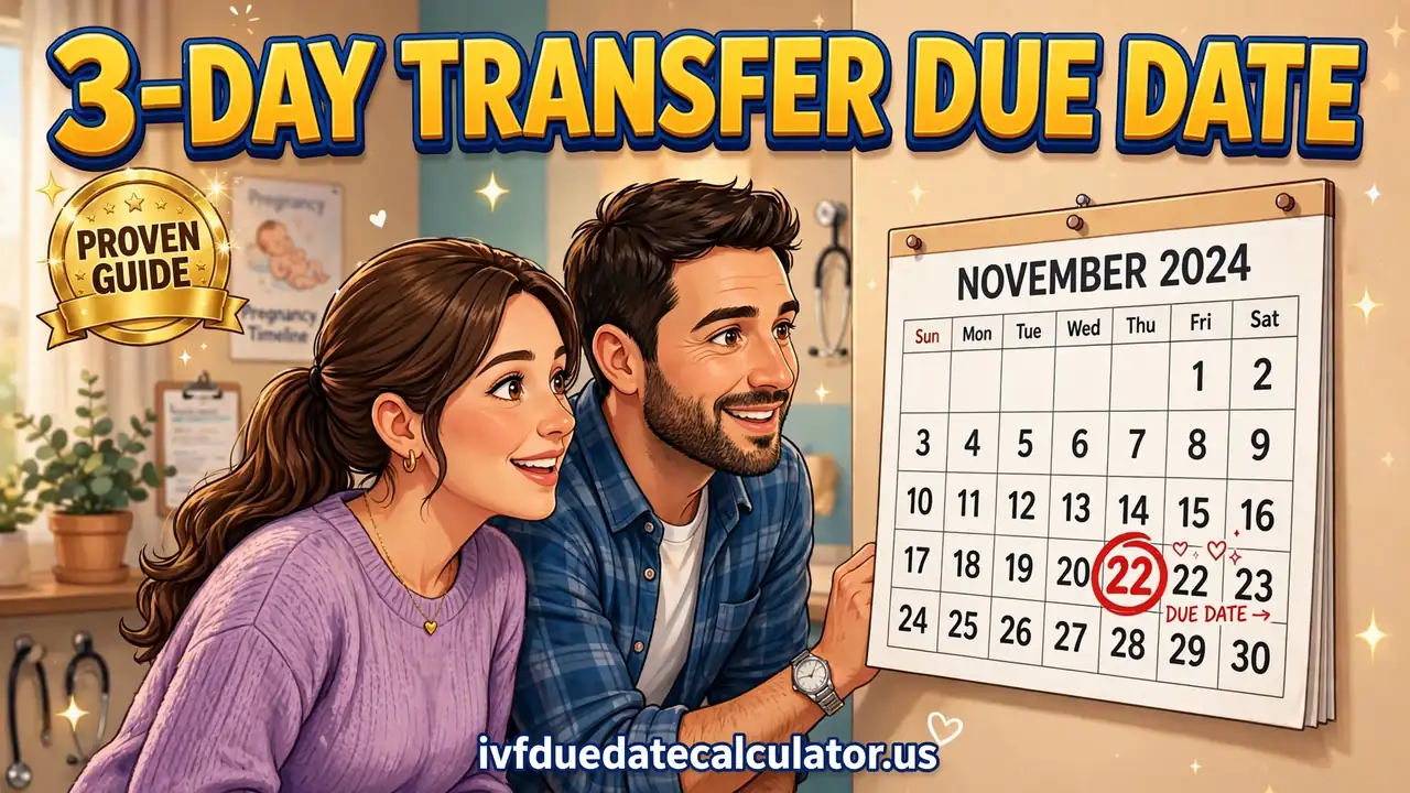 IVF due date calculator 3 day transfer showing a couple checking a calendar for their due date