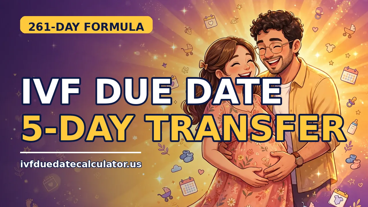 IVF due date calculator 5-day transfer — happy expecting couple