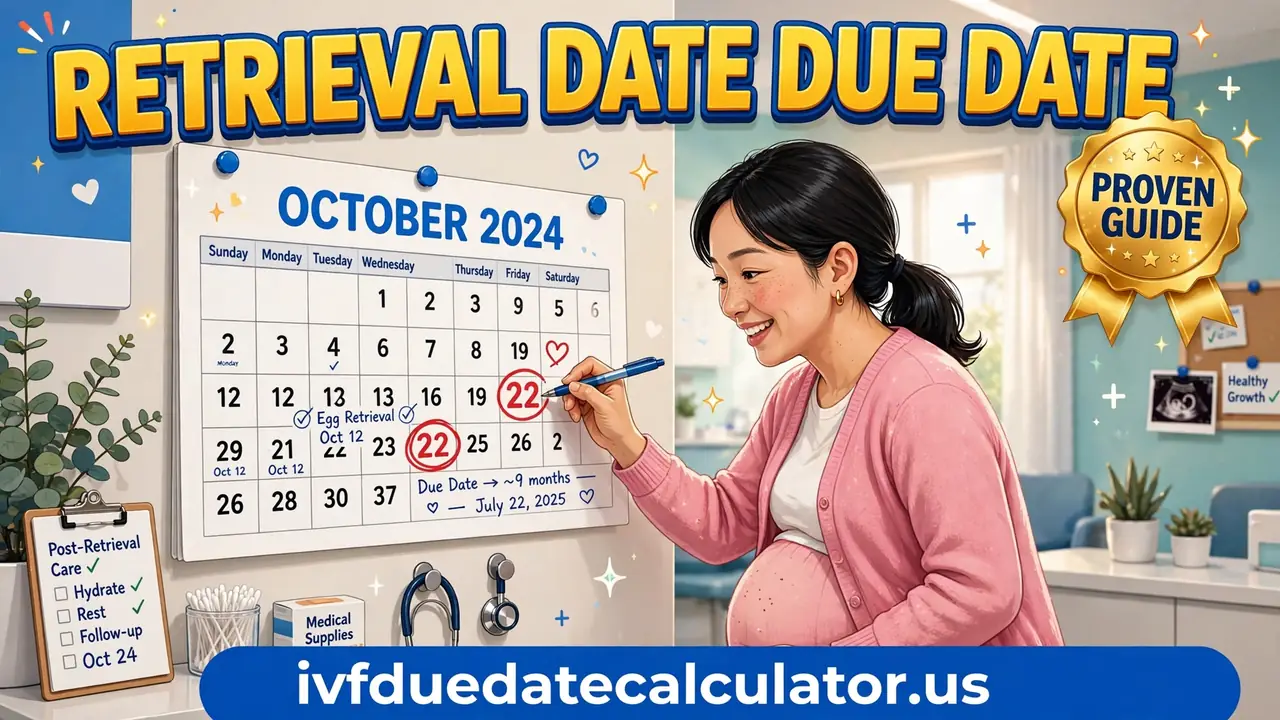 IVF due date calculator by retrieval date showing a woman marking a calendar after egg retrieval