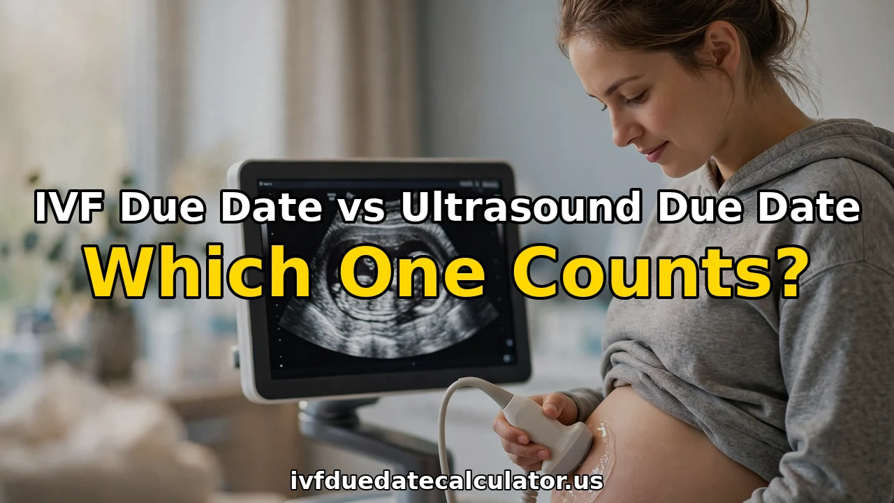 IVF due date vs ultrasound due date comparison — pregnant woman at a first-trimester ultrasound scan