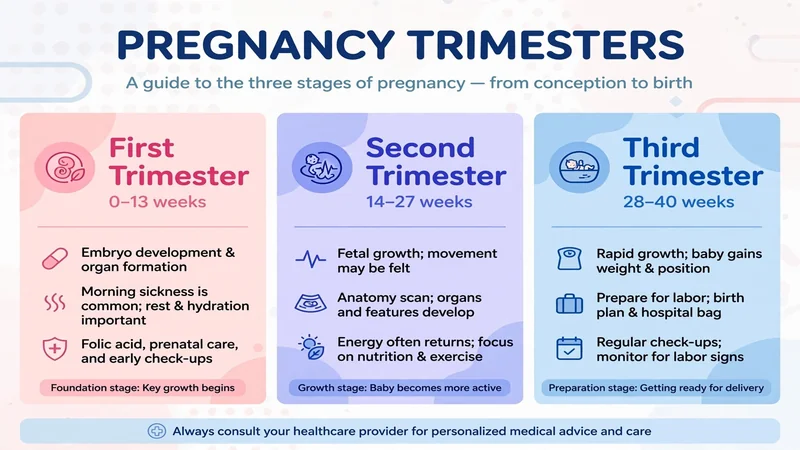 Trimester boundaries first 0 to 13 weeks second 14 to 27 weeks third 28 to 40 weeks